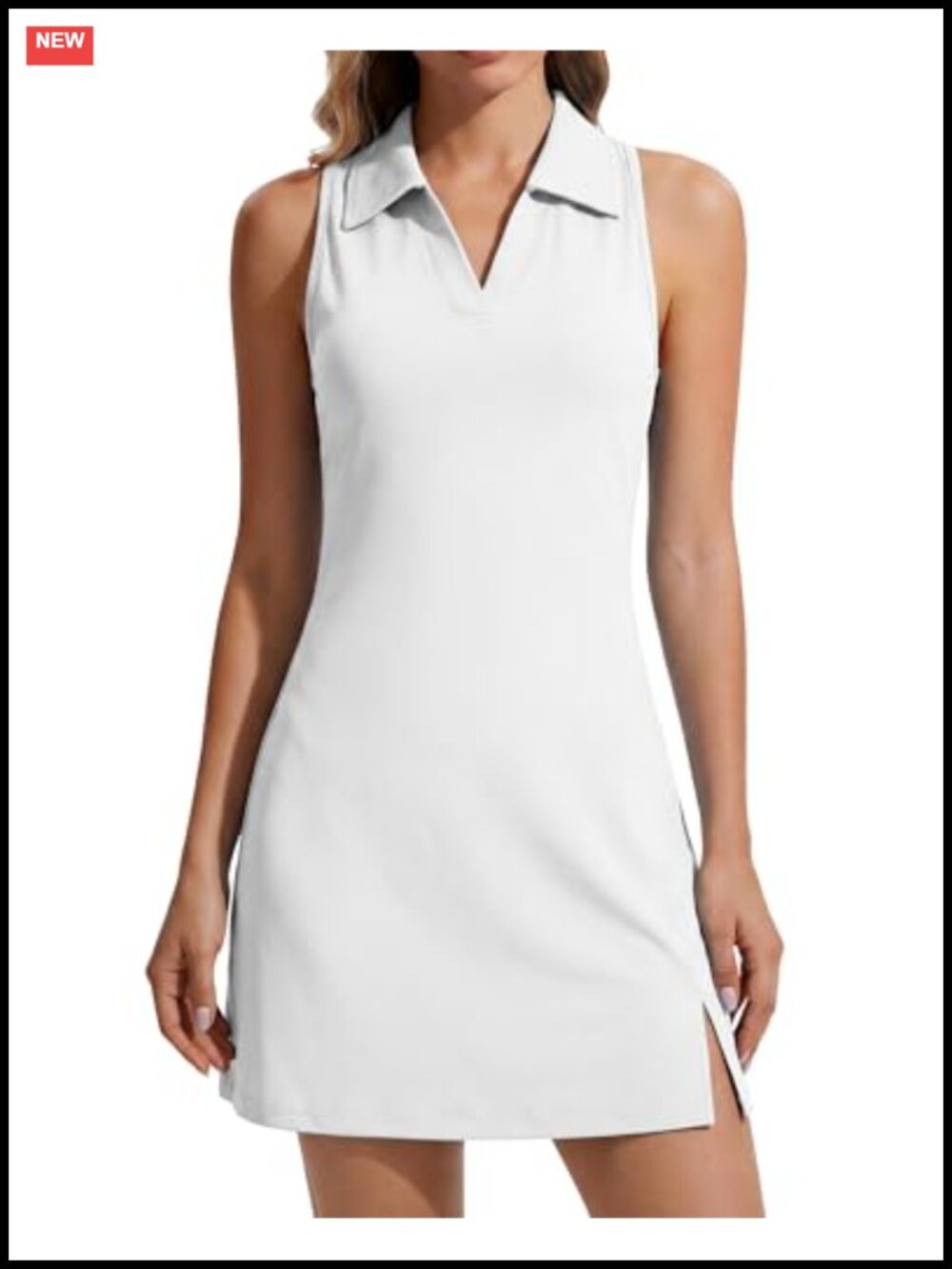 Women's Polo Tennis Dress Racerback Golf Athletic Dress with Shorts